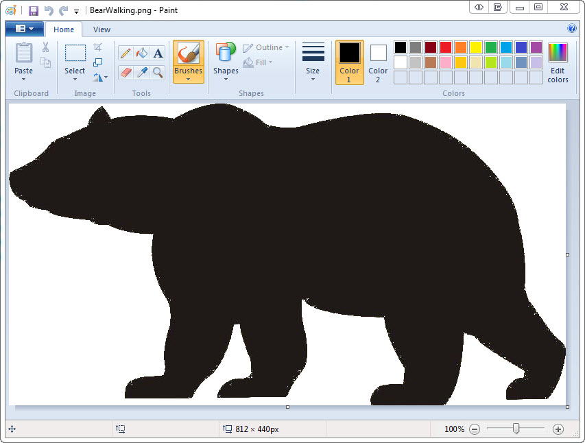 Plywood Bear Cut Out - Open Microsoft Paint