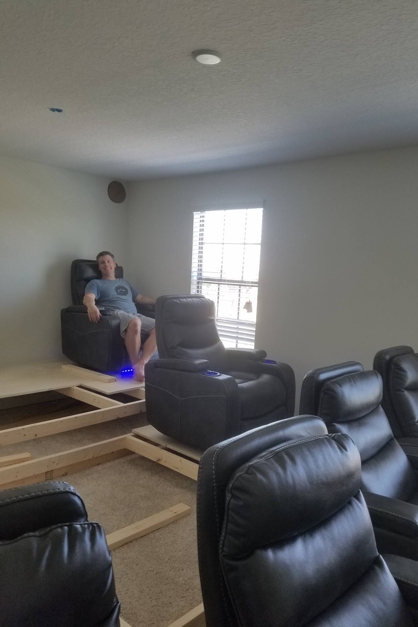 Testing The Home Theater Seating Layout With The Height Of The Risers